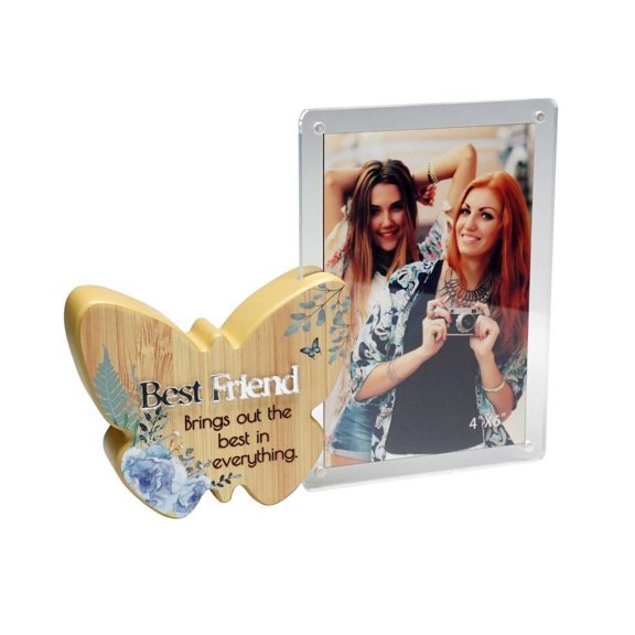 Butterfly With Text And Clear Photo Frame- Best Friends Photo Frame