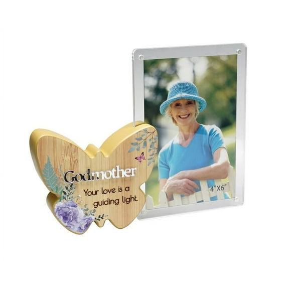Butterfly With Text And Clear Photo Frame- Godmother Photo Frame