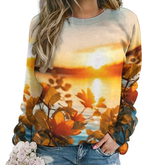 Butterfly Womens Casual Crewneck Sweatshirt Long Sleeve Tops Cute Pullover Loose Fit