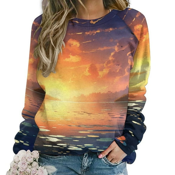 Butterfly Womens Oversized Sweatshirts Hoodies Crewneck Casual Tops Comfy FallWinter Clothes 2024