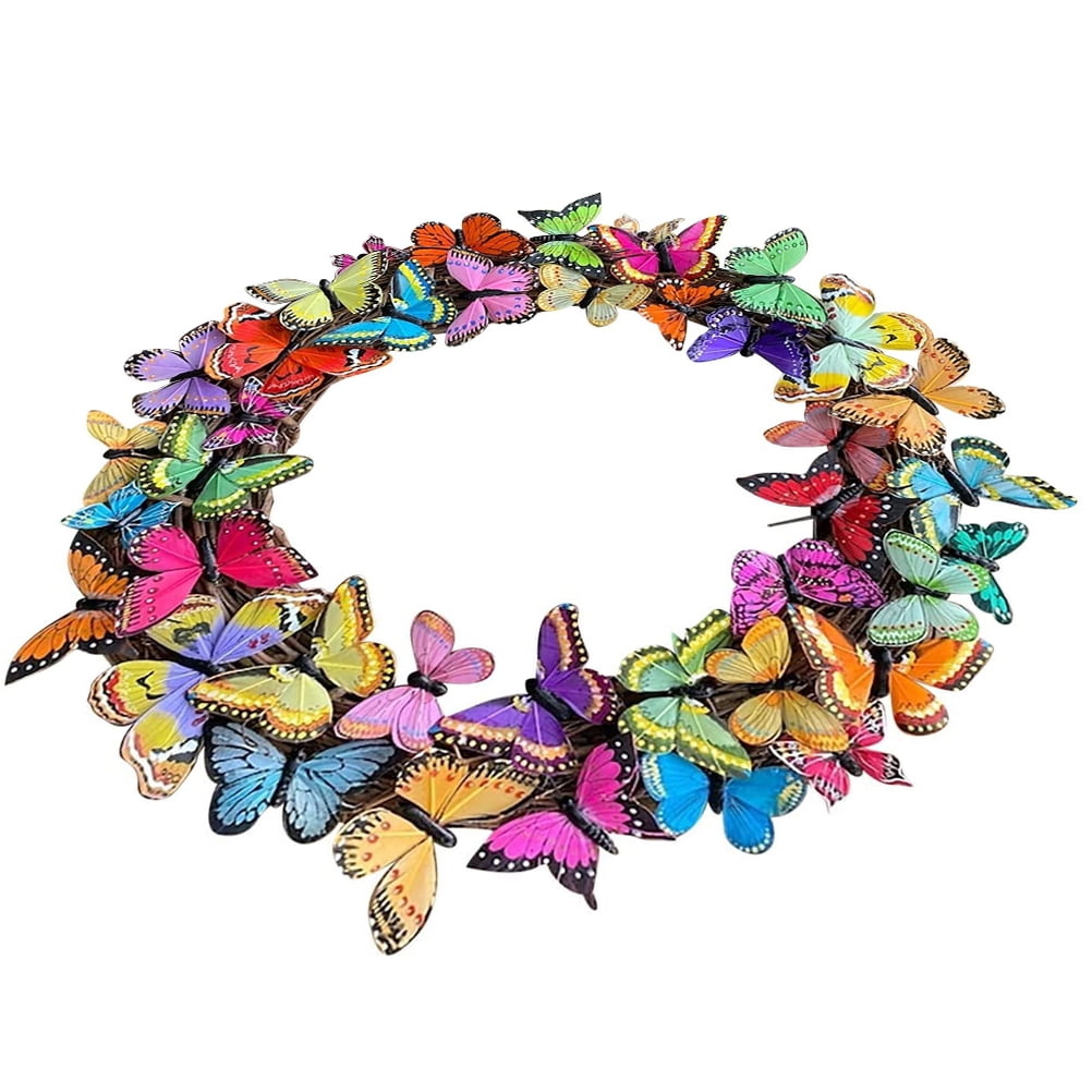 Butterfly Wreath Garland Home Decor Butterflies Wreath Butterfly Door Wreath Artificial Spring