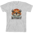 thumbnail image 1 of Butterfly Youth Heather Gray Crew Neck Short Sleeve Tee-XL, 1 of 4