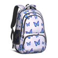 thumbnail image 1 of Butterfly and Blue Purple Pattern Backpack for School, Cute School Bag with Adjustable Shoulder Straps and Padded Back, 16.9"x12.6"x5.9", 1 of 5