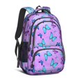 thumbnail image 1 of Butterfly and Blue Purple Pattern Backpack for School, Cute School Bag with Adjustable Shoulder Straps and Padded Back, 16.9"x12.6"x5.9", 1 of 4