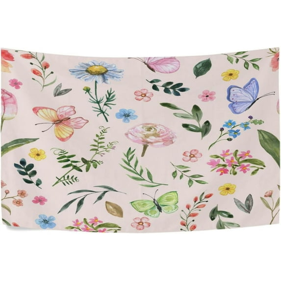 Butterfly and Floral Tapestry Aesthetic Tapestry Wall Hanging 60" x 40" Inches Home Decor Gifts