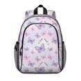 thumbnail image 1 of Butterfly and Lavender Pink Pattern Backpack for School, Cute School Bag with Adjustable Shoulder Straps and Padded Back, 15"x11.42"x5.5", 1 of 5
