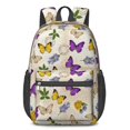 thumbnail image 1 of Butterfly and Lavender Yellow Pattern 17" School Backpacks for Teens,Waterproof Oxford Fabric,S-Shape Padded Straps for School,Travel,Hiking,Camping, 1 of 6