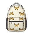 thumbnail image 1 of Butterfly and Leaf Yellow Pattern Backpack for School, Cute School Bag with Adjustable Shoulder Straps and Padded Back, 15.3"x11"x6.7", 1 of 5