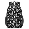 thumbnail image 1 of Butterfly and Moon Gothic Pattern 17" Waterproof Oxford School Backpacks for Teens, S-Shape Padded Straps, for School, Travel, Hiking, Camping, 1 of 4
