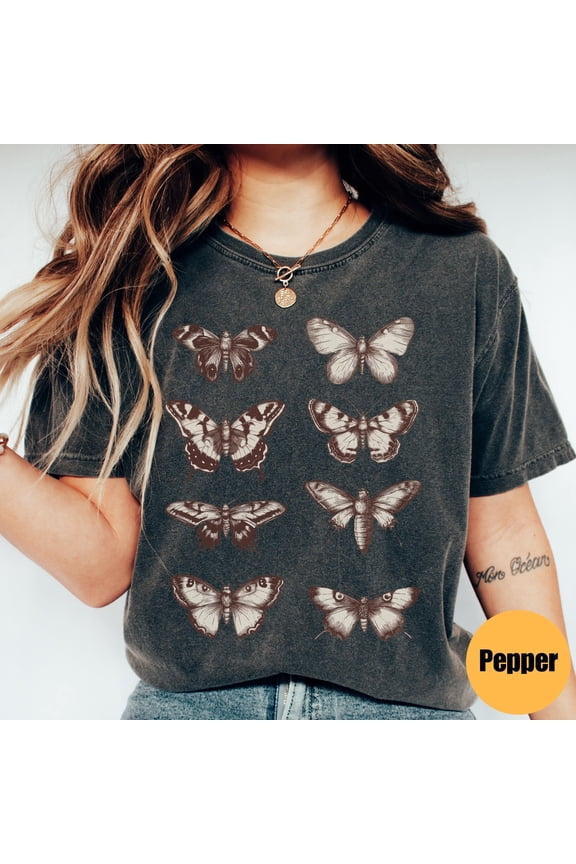Butterfly and Moth T-Shirt, Cottagecore Aesthetic Shirt, Cottagecore Shirt, Aesthetic Tshi