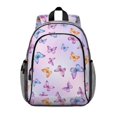 thumbnail image 1 of Butterfly and Purple Orange Pattern Backpack for School, Cute School Bag with Adjustable Shoulder Straps and Padded Back, 15"x11.42"x5.5", 1 of 5