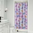 thumbnail image 1 of Butterfly and Purple Orange Pattern Modern Waterproof Shower Curtain Set with 12 Hooks, Washable Decorative Bathroom Shower Curtain, 1 of 6