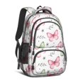 thumbnail image 1 of Butterfly and Rose Green Pattern Backpack for School, Cute School Bag with Adjustable Shoulder Straps and Padded Back, 16.9"x12.6"x5.9", 1 of 5