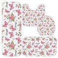 thumbnail image 1 of Butterfly and Rose Pink Pattern Bathroom Rug Set 4 Piece,Includes Contour,Lid Cover,Bath Mat,Non-Slip Extra Soft Absorbent Washable, 1 of 5