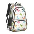 thumbnail image 1 of Butterfly and Star Pastel Pattern Cute School Backpack Bag with Padded Back and Adjustable Shoulder Straps 16.9 X 12.6 X 5.9 Inches, 1 of 5