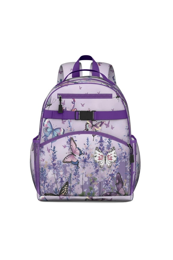 Butterfly and Stars Backpack Cute Fantasy Theme with Colorful Pattern and Watercolor Design