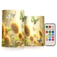 thumbnail image 1 of Butterfly and Sunflower Daisy Flameless Candles&nbsp;LED Lights Battery Operated Candles with Remote and Timers Flicker Lights Votive Set of 2, 1 of 1