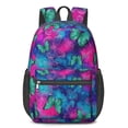 thumbnail image 1 of Butterfly and Teal Pink Pattern 17" School Backpacks for Teens,Waterproof Oxford Fabric,S-Shape Padded Straps for School,Travel,Hiking,Camping, 1 of 6