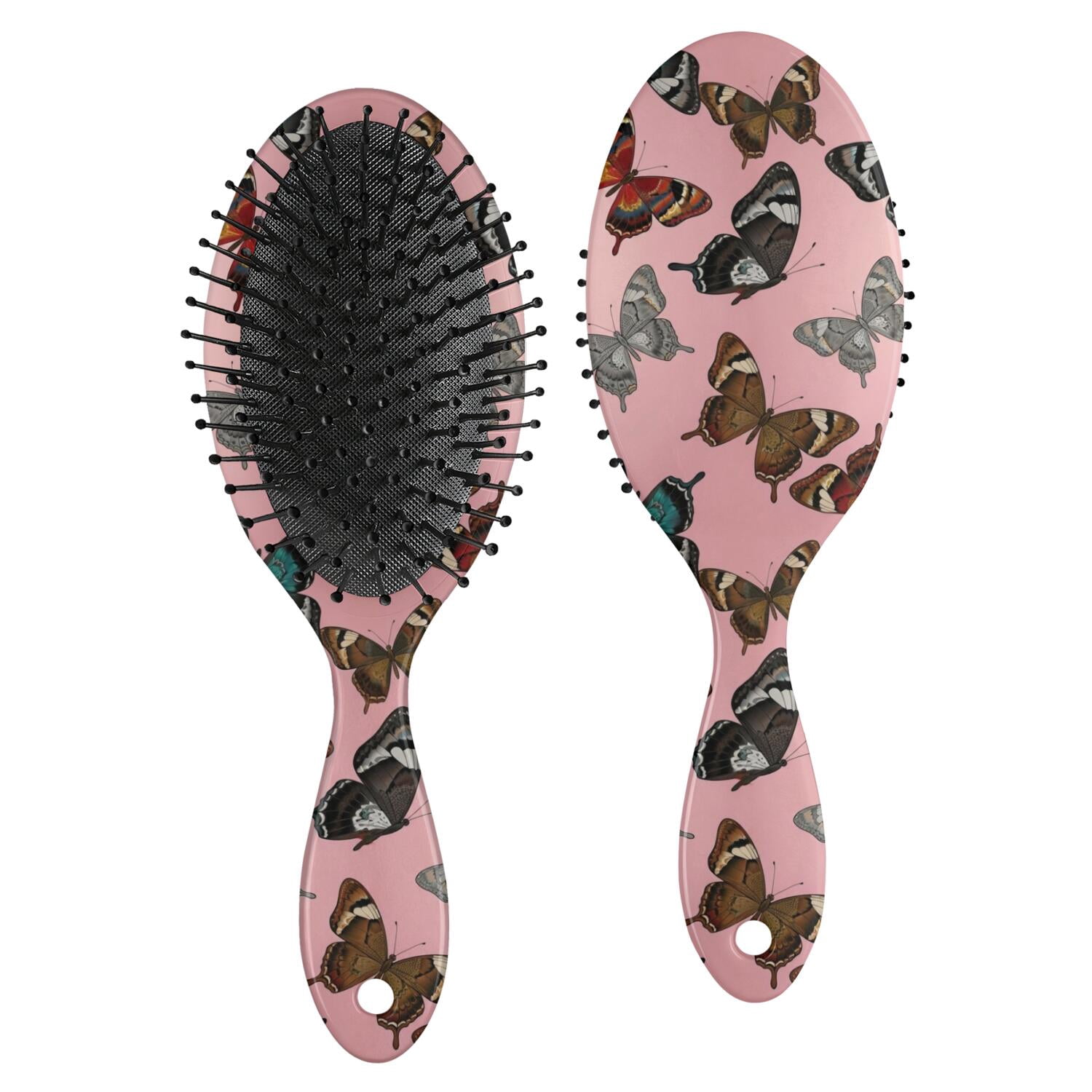 Wet Pattern Butterfly and Teal Red Pattern Brush, Detangling Hair Brush,Air Cushion ...