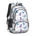 thumbnail image 1 of Butterfly and Watercolor Purple Pattern Cute School Backpack Bag with Padded Back and Adjustable Shoulder Straps 16.9 X 12.6 X 5.9 Inches, 1 of 5