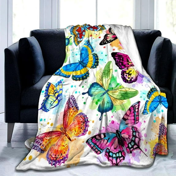 Butterfly Blanket, Exquisite Butterfly Throw Blanket, Super Soft Flannel Butterfly Blanket, Holiday Gift 30"X40"