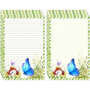 Butterfly border stationery sheets for handwritten letters, invitations, greeting cards, notes, office and school printing.