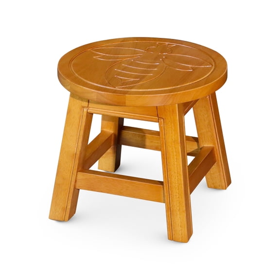 Butterfly - carved Stool, Compact and Sturdy - Serve as Mini Table or Step Stool