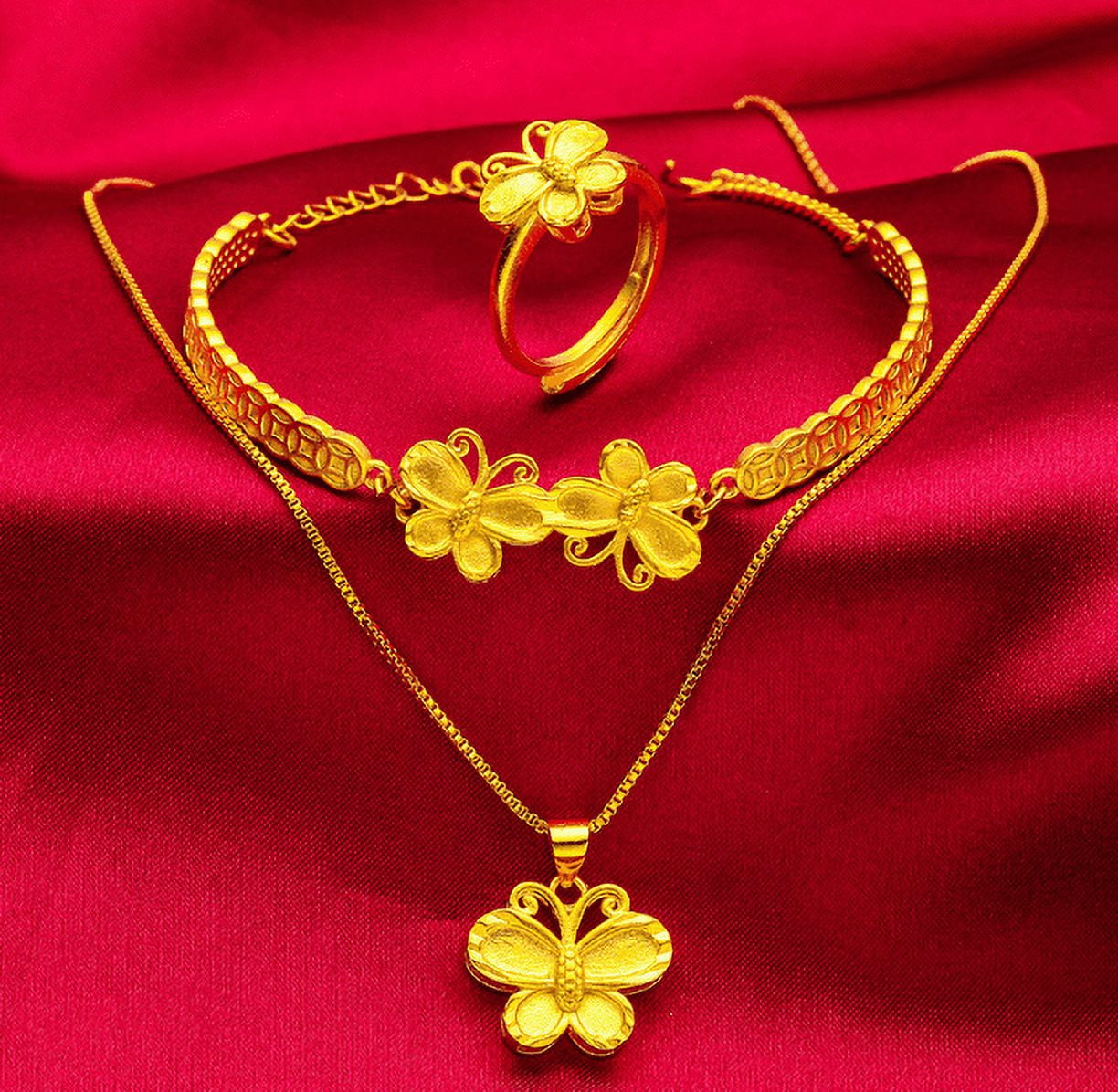 22K 23K 24K Thai Baht Gold Filled Necklace Set Kuwait Ubuy