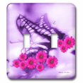 thumbnail image 1 of 3dRose, Butterfly flowers purple, double toggle switch, 1 of 1