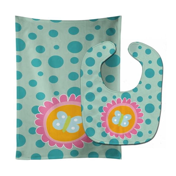 Butterfly in Polkadots Baby Bib & Burp Cloth