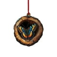thumbnail image 1 of Butterfly in Wooden Log Christmas Ornament, Nature - Themed Festive Hanging Decor for Animal Lovers and Holiday Season Decorations - D, 1 of 3