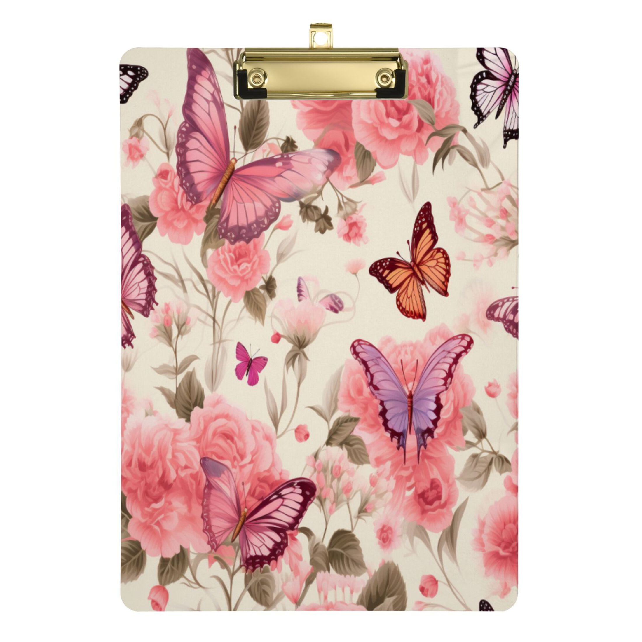 Butterfly on Flowers Acrylic Clipboards A4 Standard Letter Size