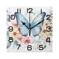 thumbnail image 1 of Butterfly on Flowers Wall Clock Square Silent Non-Ticking Battery Operated Retro 7.78" Clock Home Kitchen Office Decoration, 1 of 7