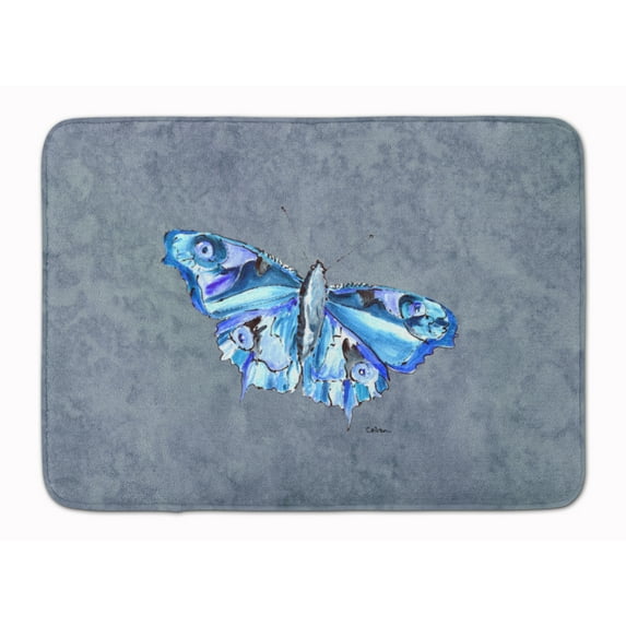 Butterfly on Gray Machine Washable Memory Foam Mat