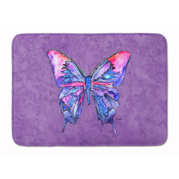 Butterfly on Purple Machine Washable Memory Foam Mat