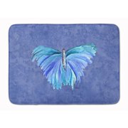 Butterfly on Slate Blue Machine Washable Memory Foam Mat