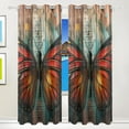 thumbnail image 1 of Butterfly on Wall Curtains Black Out 72 Inch Length Curtains for Sliding Glass Doors Bedroom Living Room 2 Pack, 1 of 6