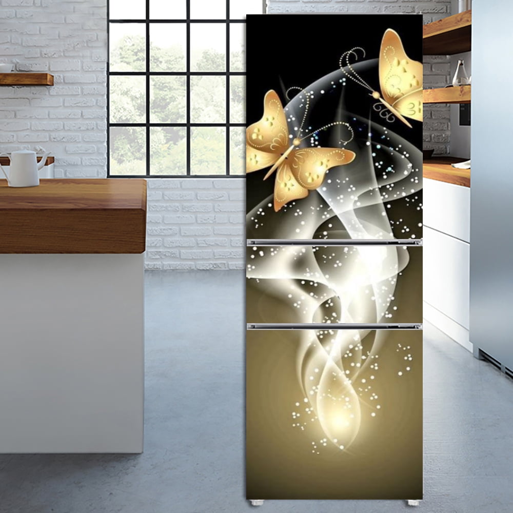 Patterned Refrigerator Butterfly pattern self-adhesive refrigerator sticker decorative pattern ...
