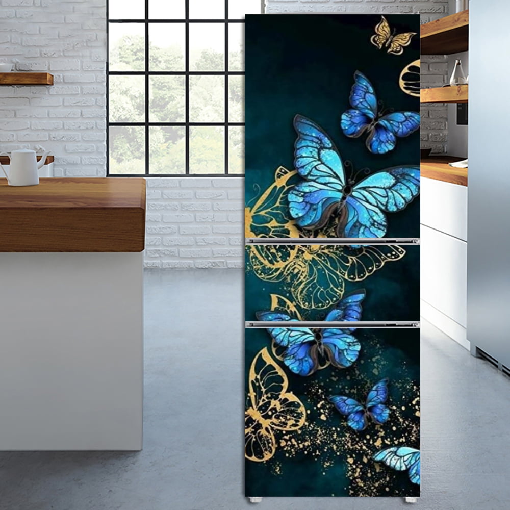 Patterned Refrigerator Butterfly pattern self-adhesive refrigerator sticker decorative pattern ...