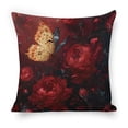 thumbnail image 1 of Butterfly red peony flower Linen toss pillowcase Decoration pillowcase Gift preferred 18x18" Cushion cover 1 set Sofa pillowcase Sofa bedroom living room car, 1 of 8