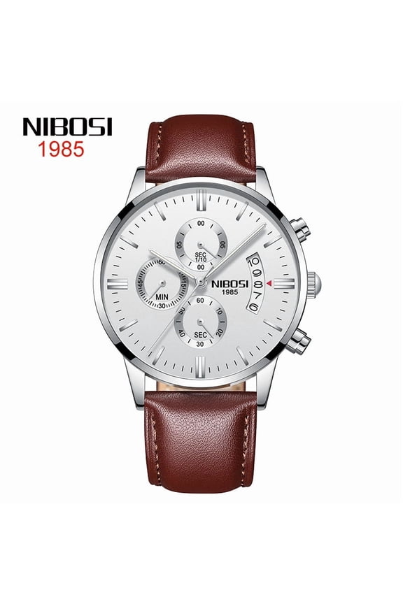 Butterfly snap button solid steel belt men's waterproof coated glass luminous three-eye 6-pin quartz watch