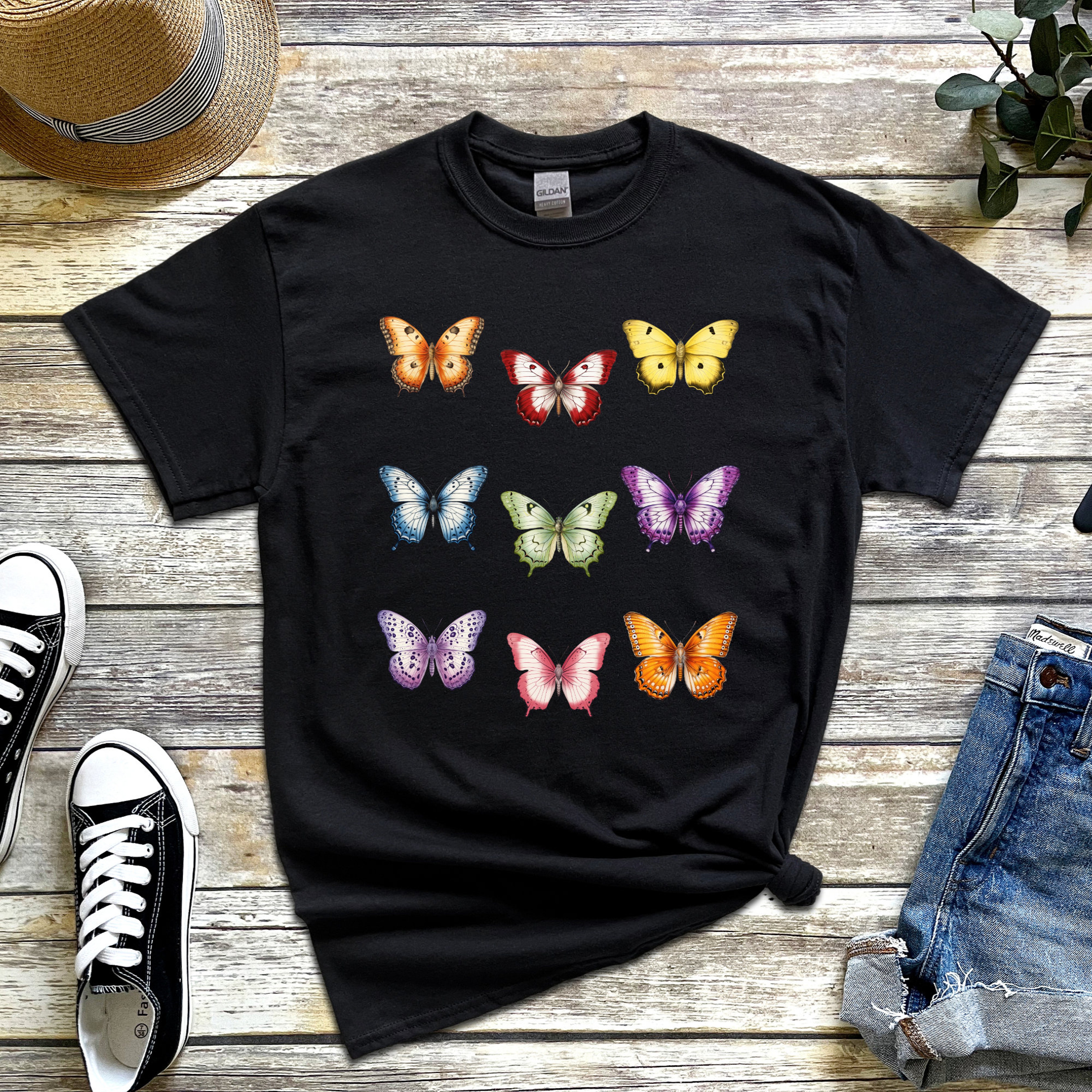 Butterfly tshirt, butterfly lover shirt, vintage moon butterfly, gift