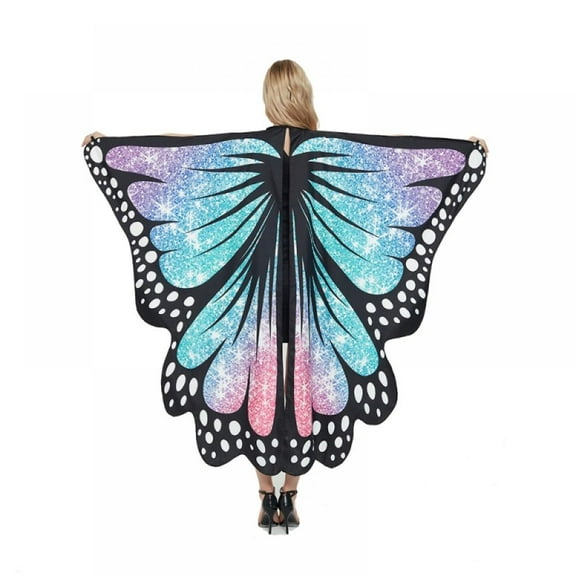Butterfly wing Costumes for Women,Butterfly wing Shawl Halloween Costume Festival Rave Ladies Dress