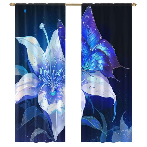 Butterfuly Pretty Butterflies Art Modern Tulle Window Curtains for Living Room Luxury Bedroom Kitchen Curtains