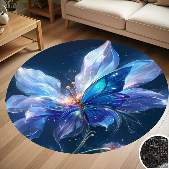 Butterfuly Pretty Butterflies Art Round Carpet Living Room Bedroom Home Decoration Coffee Table Mat Lounge Rug Chair Mats