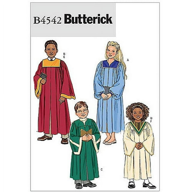 Butterick Childrens Boys Girls Choir Robe & Collar-CX (XSM-SML)