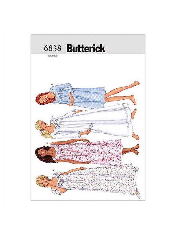 Ladies Easy Sewing Pattern 6838 - Nightgowns Sleepwear