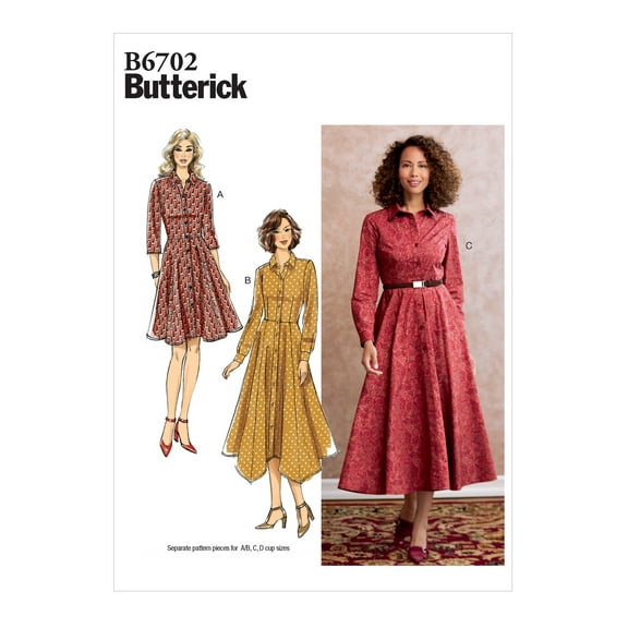 Butterick Pattern: A/B, C & D Cup Sizes, Misses' Dress Sizes 14-16-18-20-22