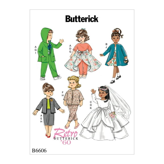 Butterick Pattern Clothes For 18 Doll-One Size