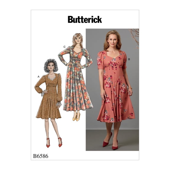 Butterick Pattern Misses' Dress-14-16-18-20-22